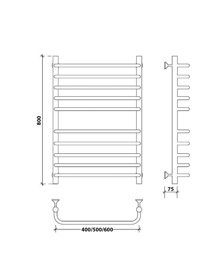 Водяной полотенцесушитель Secado Мерида 4 из нержавеющей стали
