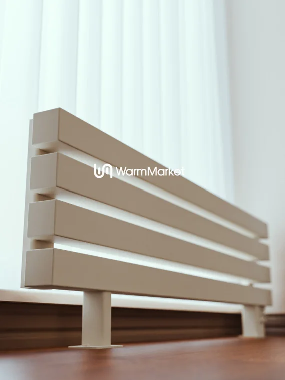 Bareng Livian ZN 1250 - напольный трубчатый радиатор шириной 1250 мм, нижнее правое подключение