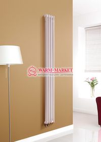 Вертикальный трубчатый радиатор Purmo Delta Lazerline 2180-4 секции, двухтрубный с нижним правым/левым подключением.