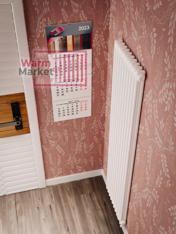 Вертикальный трубчатый радиатор Solira 2160 N24 нижнее проходное подключение, кремовый (RAL 9001)