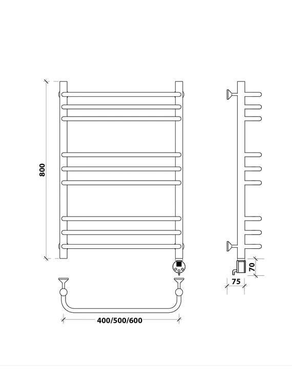 Электрический полотенцесушитель Secado Мерида 3 из нержавеющей стали