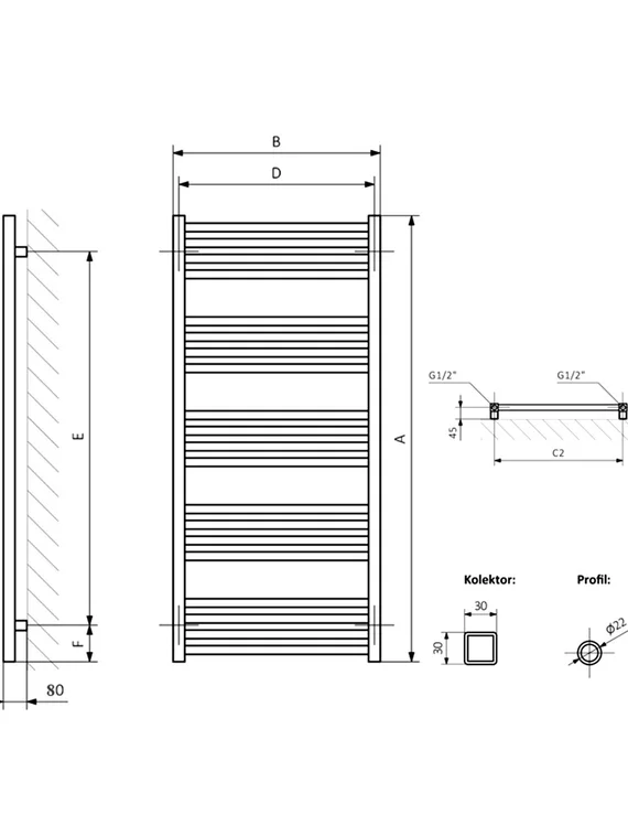 QD Bogema - водяной дизайн-полотенцесушитель из нержавеющей стали