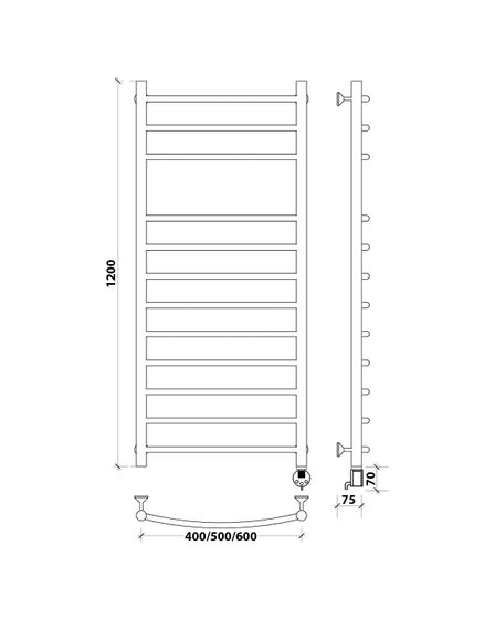 Электрический полотенцесушитель Secado Милан 5 из нержавеющей стали