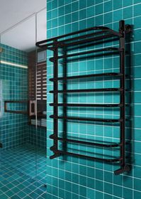 Magia P Black - черный полотенцесушитель с греющей полкой