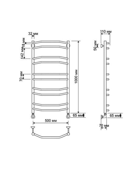 Электрический полотенцесушитель Secado Агата 4 из латуни