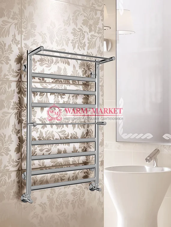 Hendriks-электрический полотенцесушитель с двумя полками, нижнее подключение цвет хром