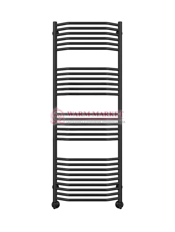 Виктория П27 - водяной полотенцесушитель, нижнее подключение, черный