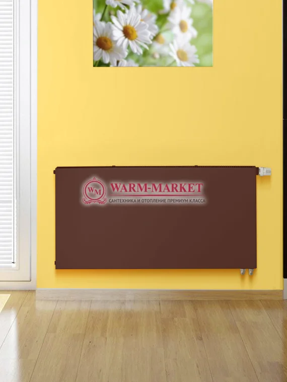 Dia Norm Plan Ventil Compact FCV 22, высотой 500 мм - гладкий панельный радиатор c нижним подключением коричневый