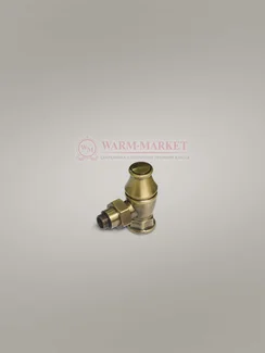 Угловой запорный клапан для подключения чугунного радиатора 1/2" и 3/4", бронза