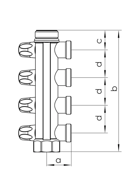 Распределительный коллектор REHAU G1 4 отвода G 3/4