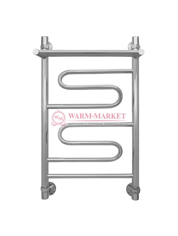 Virazh-2 - водяной дизайн-полотенцесушитель с полкой из нержавеющей стали