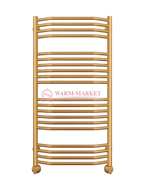 Виктория П20 - водяной полотенцесушитель, нижнее подключение, цвет бронза