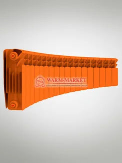 Rifar Base Flex Ral 200 - цветной биметаллический радиусный радиатор с боковым подключением