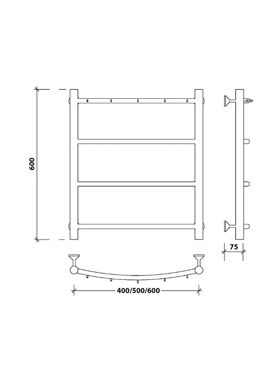 Водяной полотенцесушитель Secado Милан 1 К из нержавеющей стали