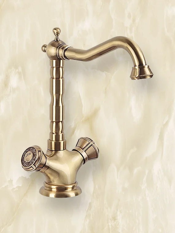 Sigma De Lux W - 2  - бронзовый смеситель на раковину в стиле ретро