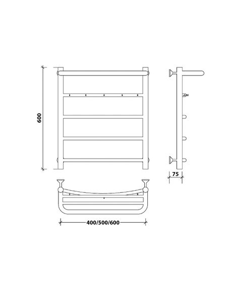 Водяной полотенцесушитель Secado Милан 1 КСП из нержавеющей стали