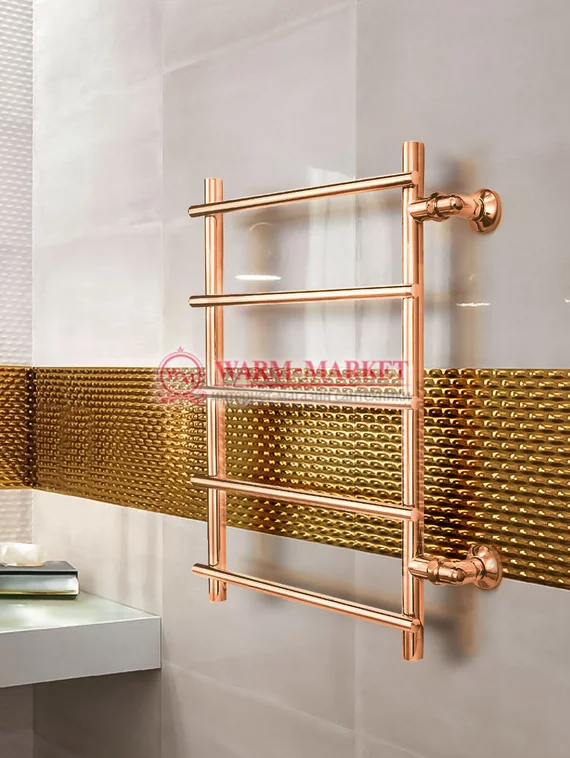 Ankona-электрический полотенцесушитель с полкой, нижнее подключение цвет бронза