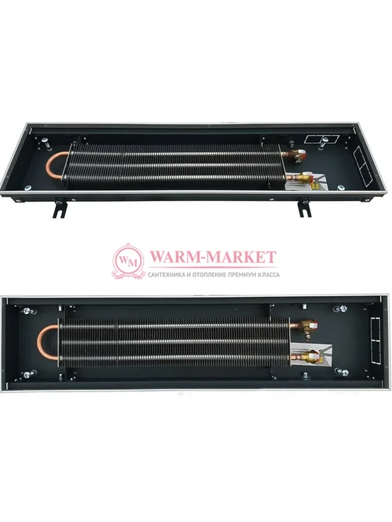 Внутрипольный конвектор Techno Usual KVZ, высота 65 мм., ширина 200 мм., без решетки