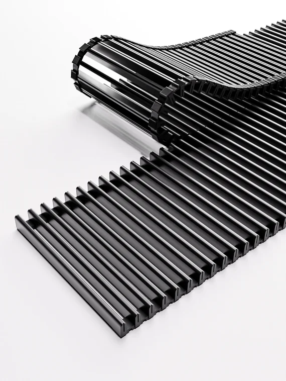 Решетка для внутрипольного конвектора Möhlenhoff рулонная из алюминия шириной 180 мм