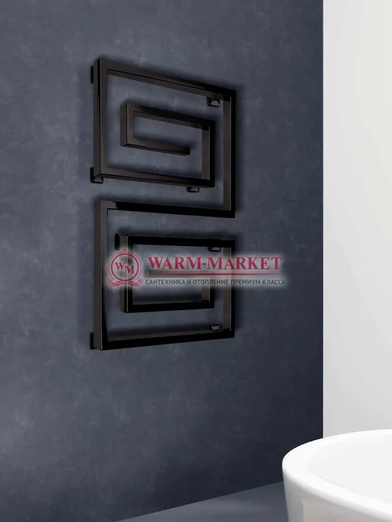 Garmonia l Black- дизайнерский черный полотенцесушитель из квадратного профиля