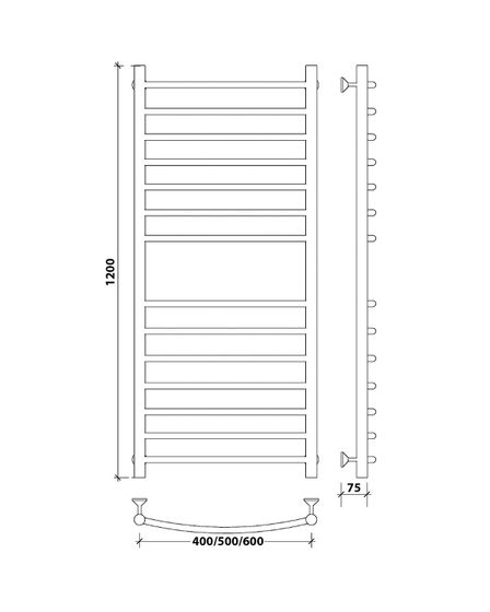 Водяной полотенцесушитель Secado Милан 4 из нержавеющей стали