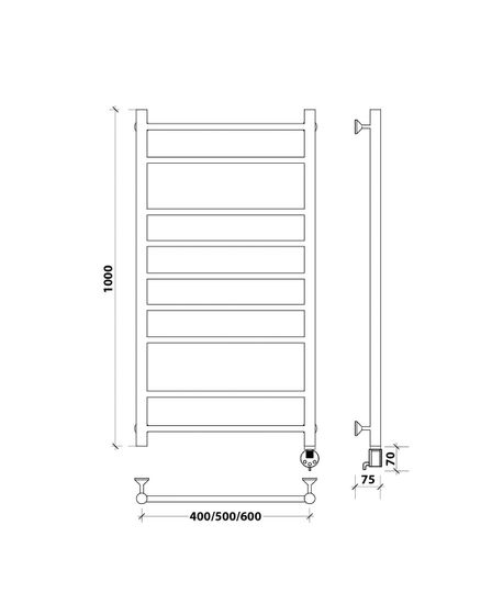 Электрический полотенцесушитель Secado Триада 2 из нержавеющей стали