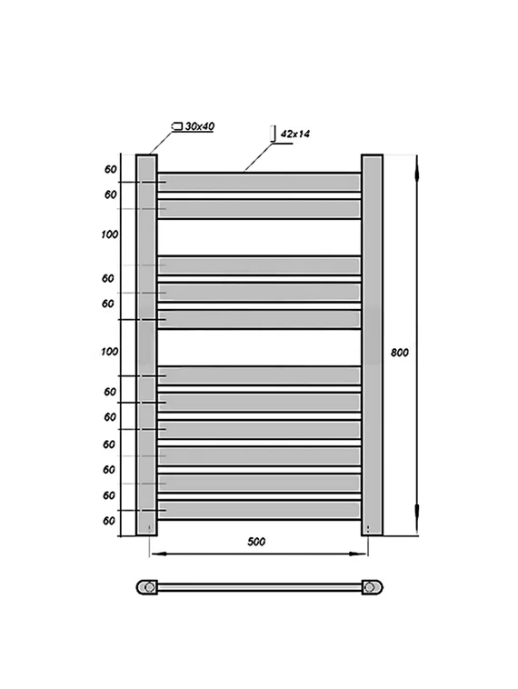 Полотенцесушитель электрический Solent Olivera SR-017 800х500 П11 белый