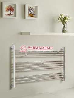 Богема L 600х900 – горизонтальный широкий дизайнерский полотенцесушитель цвет хром