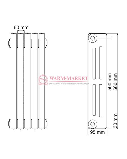 Чугунный радиатор Viadrus Termo 500/95