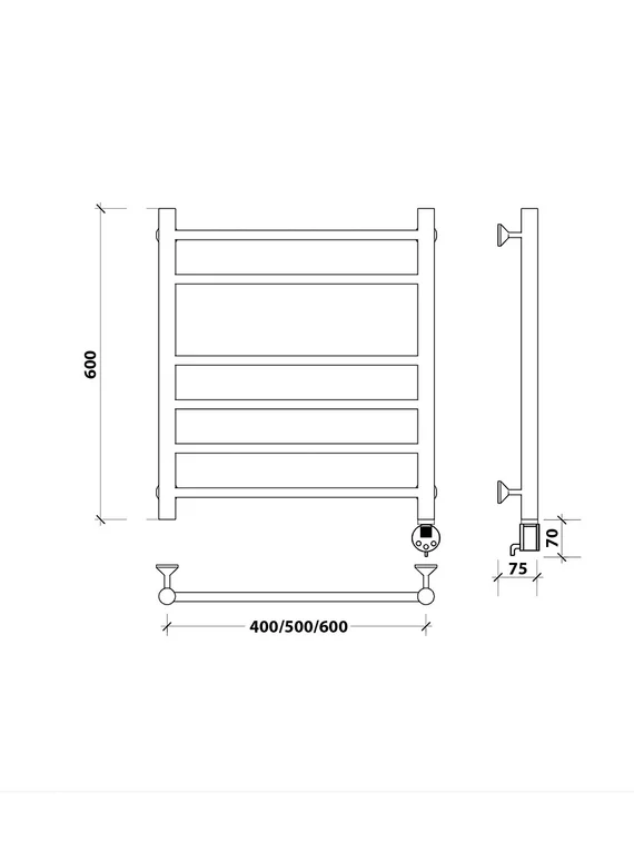 Электрический полотенцесушитель Secado Триада 5 из нержавеющей стали