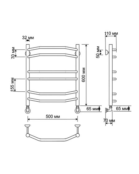 Электрический полотенцесушитель Secado Агата 4 из латуни