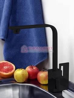 Смеситель для кухни черный Alme 1507-Bl