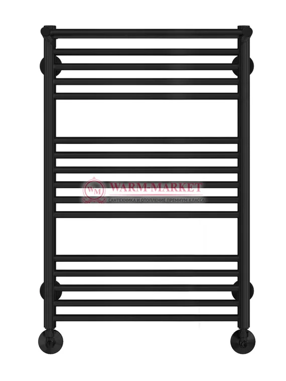 Аврора П16-3 - водяной полотенцесушитель с полкой, нижнее подключение, черный