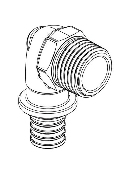 Угольник-переходник REHAU с наружной резьбой 16-R 1/2 RX