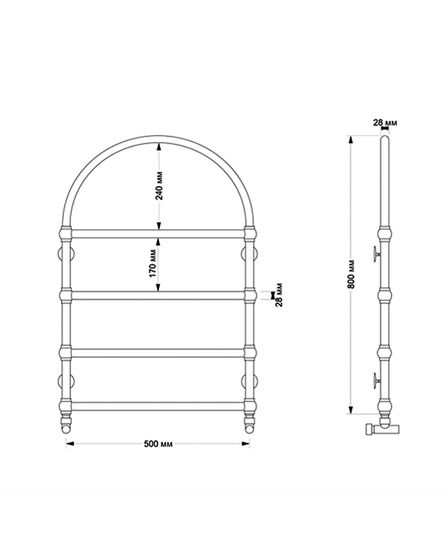 Электрический полотенцесушитель Secado Римини из латуни