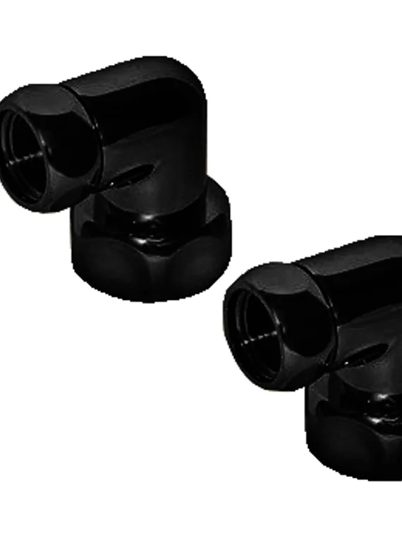 Переходник угловой черный  для подключения полотенцесушителя 2 американки.