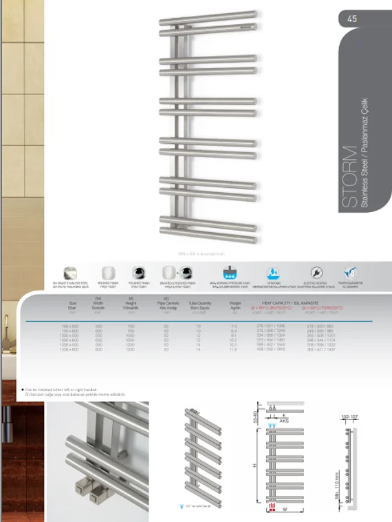 Storm Mat-дизайнерский полотенцесушитель из матовой полированной нержавеющей стали
