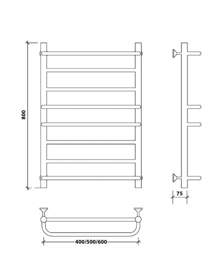 Водяной полотенцесушитель Secado Верона 1 из нержавеющей стали