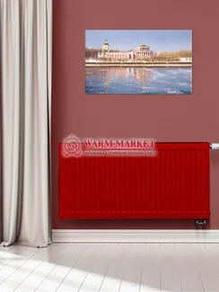 Dia Norm Ventil Compact СV 11, высотой 500 мм - панельный радиатор с нижним подключением красного цвета