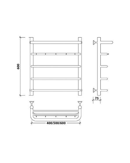 Водяной полотенцесушитель Secado Мерида 1 КСП из нержавеющей стали