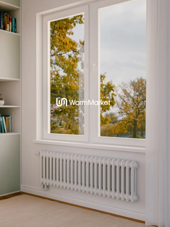 Bareng Softy 2020 - двухтрубный трубчатый радиатор высотой 200 мм, нижнее подключение с термостатикой