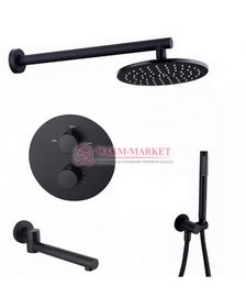 Душевой комплект термотатический 3в1 Warmer Black Line 400300-12D Termo
