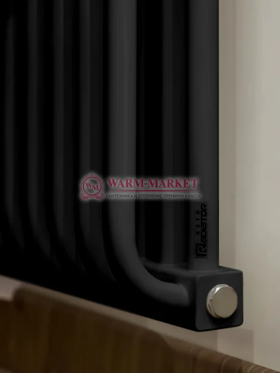 Трубчатый радиатор KZTO RS‌-2 высотой 540 мм черного цвета