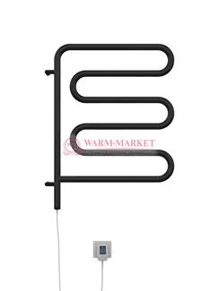 Ш-образный поворотный электрический полотенцесушитель, черный