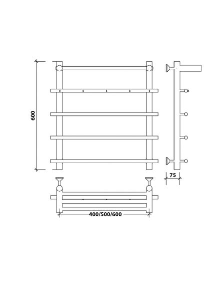 Водяной полотенцесушитель Secado Турин 1 КСП из нержавеющей стали