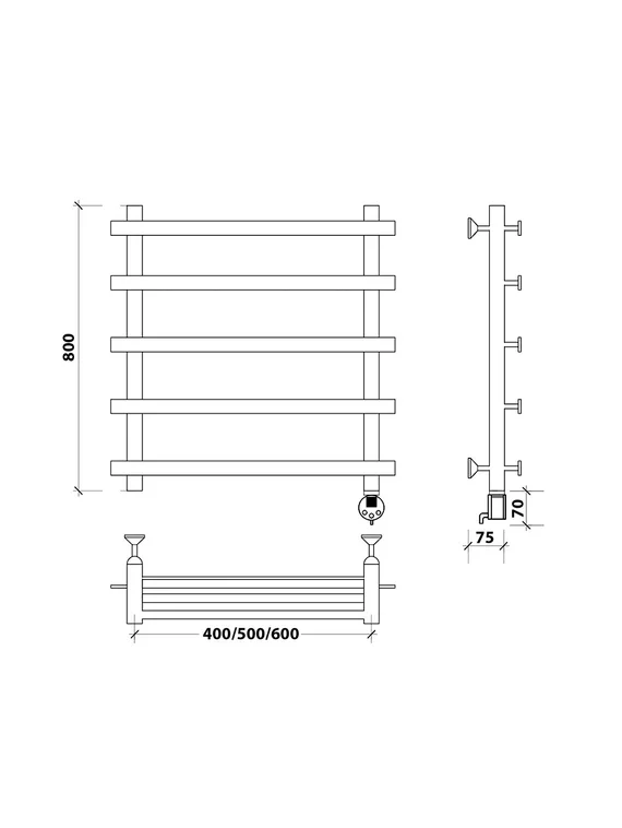 Электрический полотенцесушитель Secado Понтида + из нержавеющей стали