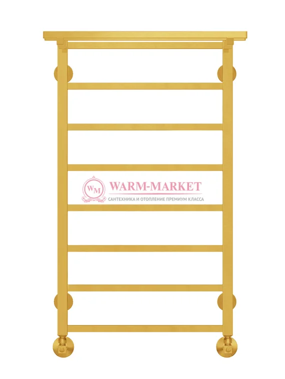 Контур П8-3 - водяной полотенцесушитель с полкой, нижнее подключение, цвет золото