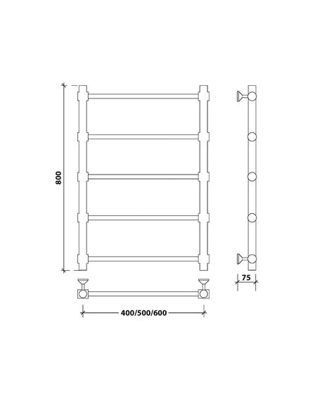 Водяной полотенцесушитель Secado Флоренция 2 из нержавеющей стали