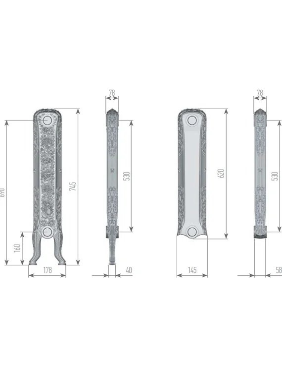 Exemet Laguna 530 - чугунный дизайн радиатор
