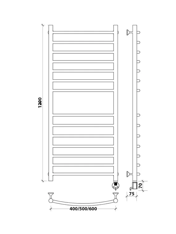 Электрический полотенцесушитель Secado Милан 4 из нержавеющей стали